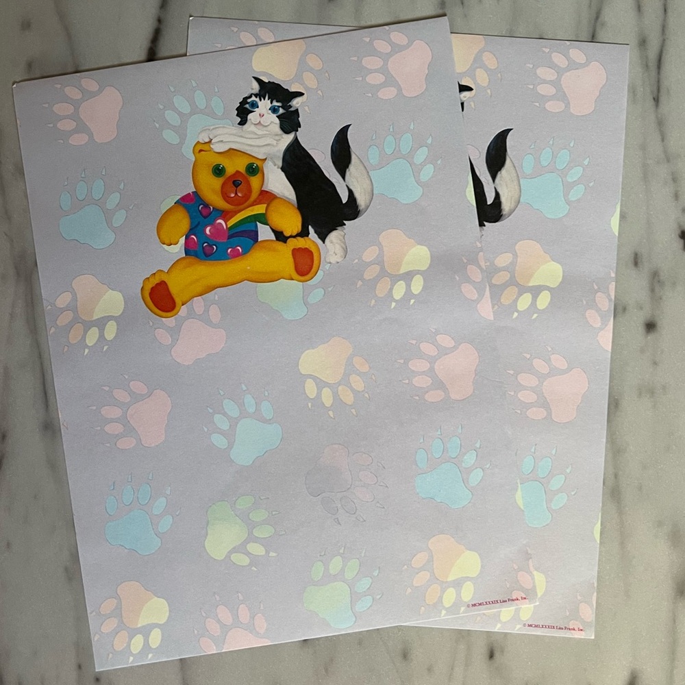 Lisa Frank Vintage Kittens Stationery Sheet